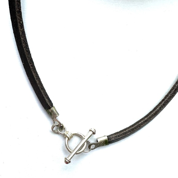 Italian &Venetian Glass, HandBlown, +Leather original necklace/Toggle.NonBinary - Picture 4 of 6